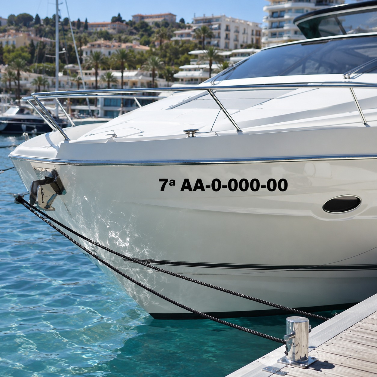Matrículas homologadas de vinilo para barcos en Mallorca